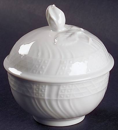 Dresden All White Sugar Bowl & Lid
