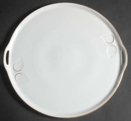 Fleuron Gold Round Torte Plate