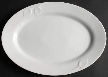 Fleuron White 13" Oval Serving Platter by Hutschenreuther