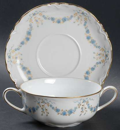 Fontainebleau Flat Cream Soup Bowl & Saucer Set