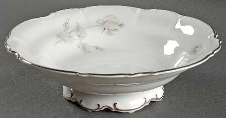 Gray Rose 10" Round Vegetable Bowl