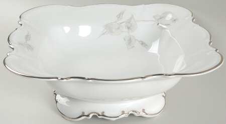 Gray Rose 10" Square Vegetable Bowl