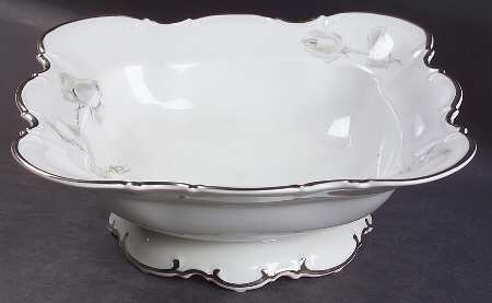 Gray Rose 9" Square Vegetable Bowl