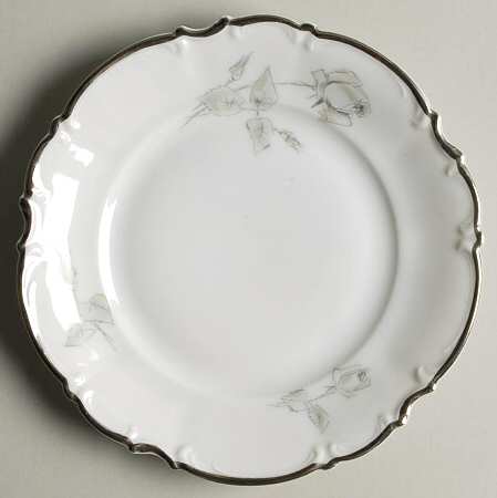 Gray Rose Bread & Butter Plate
