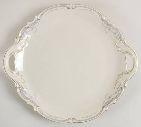 Lorelei Loreley (Gold, White) Handled Cake Plate