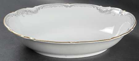 Lorelei Loreley (Gold, White) 10" Oval Vegetable Bowl