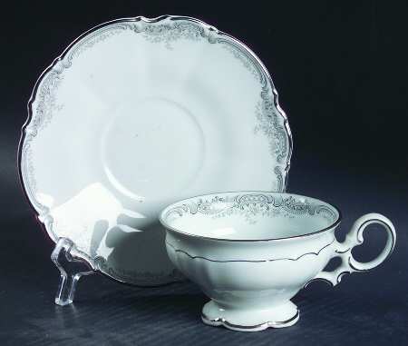 Lorelei Loreley (Platinum Trim) Footed Cup & Saucer Set