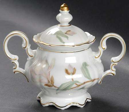 Magnolia (7948, Sylvia, White) Sugar Bowl & Lid