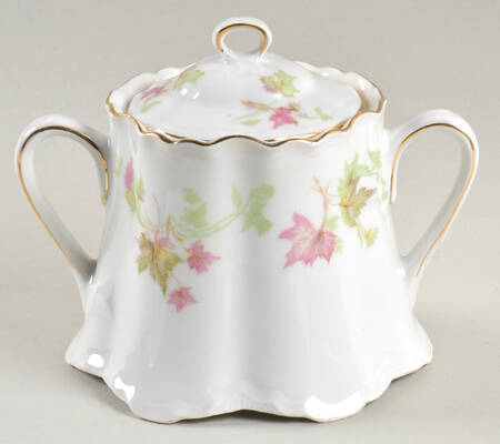 Maple Leaf (Scalloped) Sugar Bowl & Lid