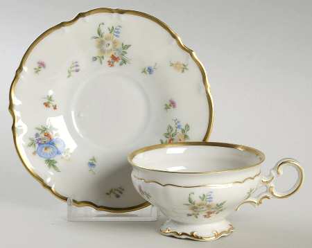 Mayfair (White, 7619) Footed Demitasse Cup & Saucer Set