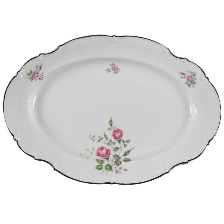 Moss Rose 16" Oval Serving Platter