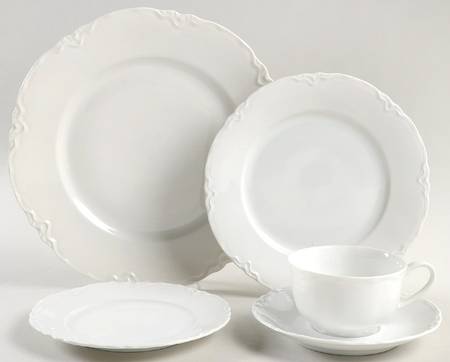 Racine (All White) 5 Piece Place Setting