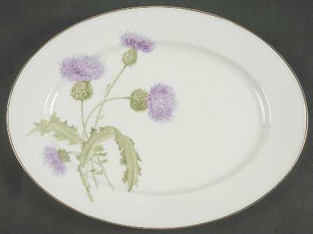 Scotch Thistle 12" Oval Serving Platter