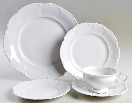 Sylvia (All White, No Trim) 5 Piece Place Setting