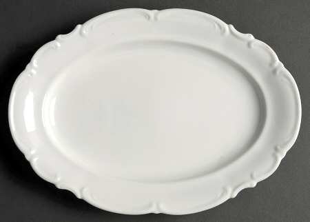Sylvia (All White, No Trim) 11" Oval Serving Platter