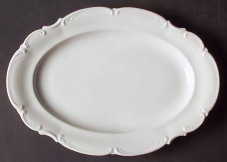 Sylvia (All White, No Trim) 12" Oval Serving Platter