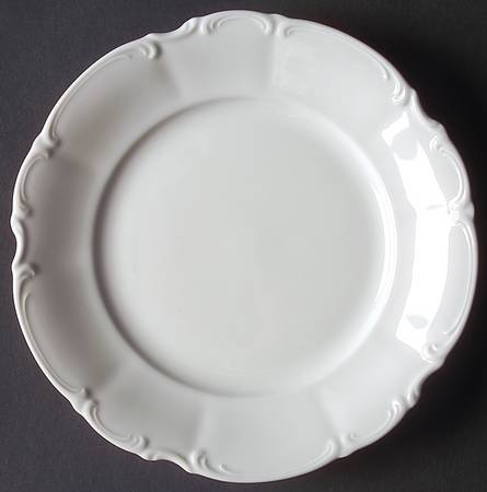 Sylvia (All White, No Trim) Luncheon Plate