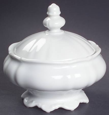 Sylvia (All White, No Trim) Sugar Bowl & Lid