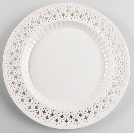 Creamware Pierced Dinner Plate