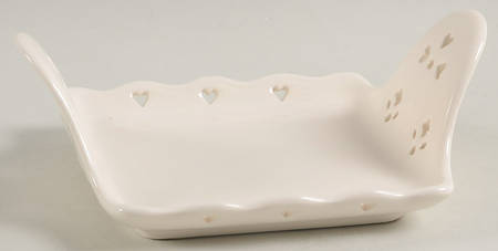 Creamware Pierced Handled Square Tray by Hartley Greens