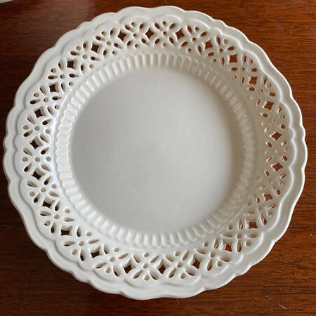 Creamware Pierced Scalloped Bread & Butter Plate