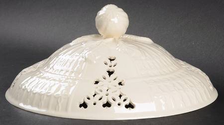 Creamware Pierced Lid for Round Vegetable