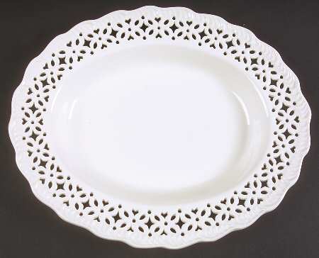 Creamware Pierced 10" Oval Serving Platter