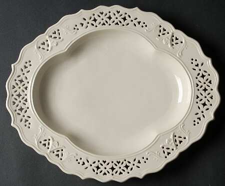 Creamware Pierced Strawberry Dish-Underplate