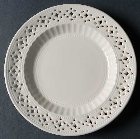 Creamware Pierced Bread & Butter Plate by Hartley Greens