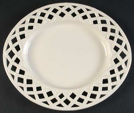 Creamware Pierced 12" Oval Serving Platter by Hartley Greens
