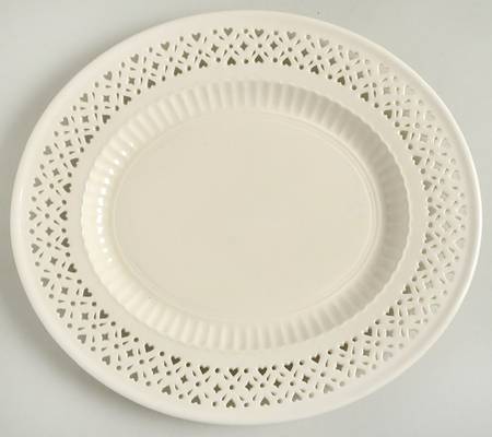 Creamware Pierced 10" Oval Serving Platter
