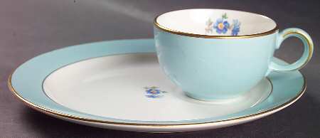 Blue Belle No 1 Tea Set (Smooth) Snack Plate & Cup Set