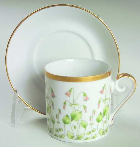 Linnaea Borealis (Smooth) Flat Demitasse Cup & Saucer Set