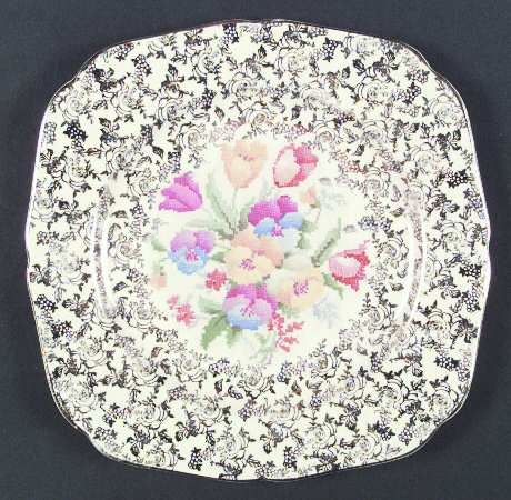 Old English Sampler Square Dinner Plate