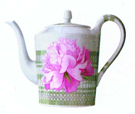 Les Pivoines White Tea/Coffee Pot & Lid