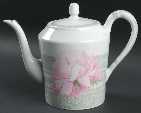 Les Pivoines White Small Tea/Coffee Pot & Lid