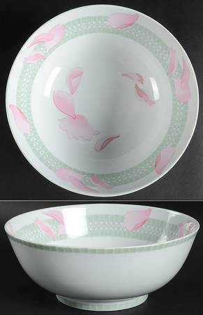 Les Pivoines White 9" Salad Serving Bowl