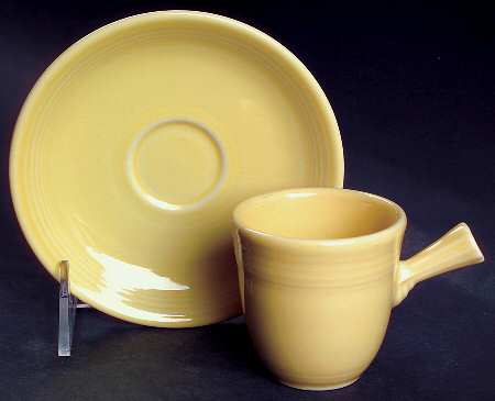 Fiesta Yellow (Intro 1987) Stick Handle Demitasse Cup & Saucer Set