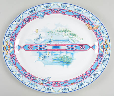 Le Jardin Des Papillons 15" Oval Serving Platter