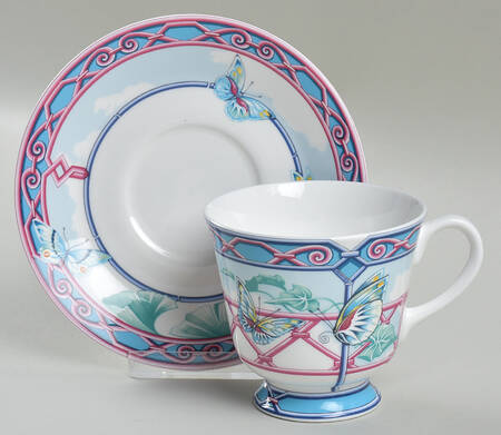 Le Jardin Des Papillons Footed Cup & Saucer Set