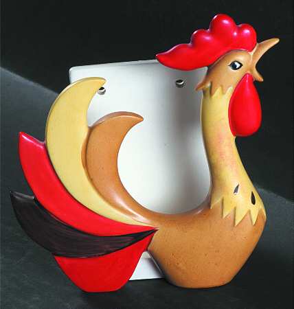 Coq Rouge Figural Napkin Holder