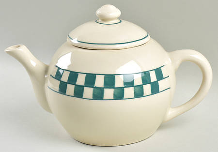 Green Checks Teapot & Lid by Hartstone
