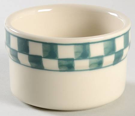 Green Checks Ramekin