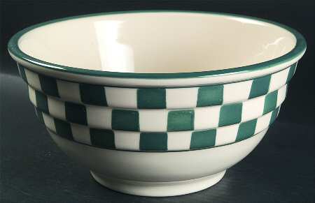 Green Checks 11" Ribbed Mixing Bowl
