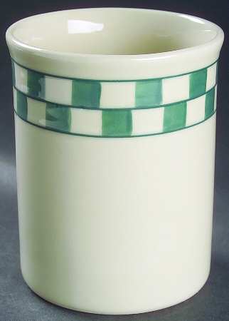 Green Checks Utensil Holder
