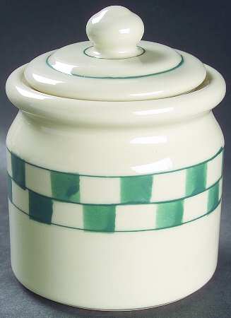 Green Checks Small Canister & Lid
