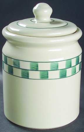 Green Checks Large Canister & Lid