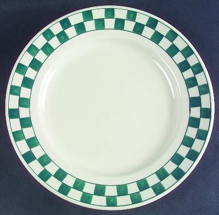 Green Checks Service Plate (Charger)