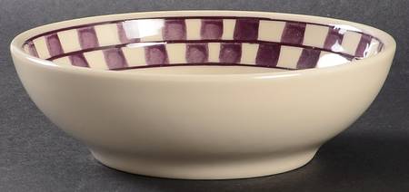 Plum Checks Soup/Cereal Bowl
