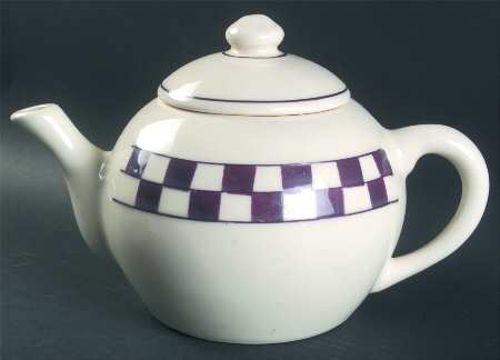Plum Checks Teapot & Lid